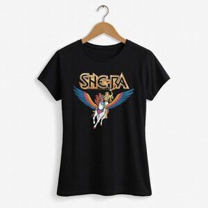 NWT She-Ra Princess of Power Graphic Tee Women's Cut Rainbow Wings Unicorn Retro